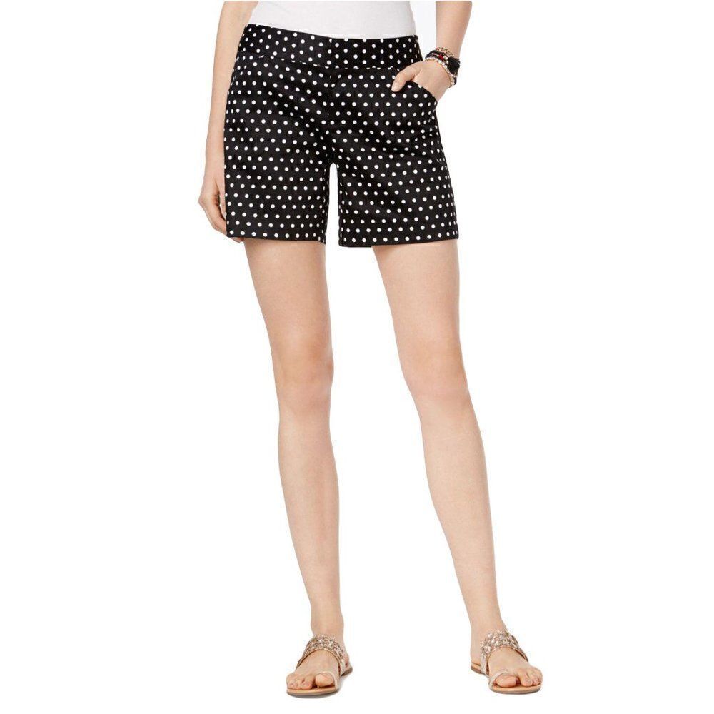 INC Petite Black & White Poka Dot Shorts